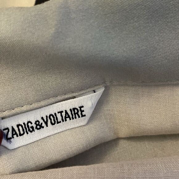 Zadig &Voltaire Soledad 100% viscose palm print blouse, US6 - Picture 8 of 9